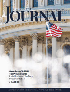 November/December 2025 Tennessee CPA Journal